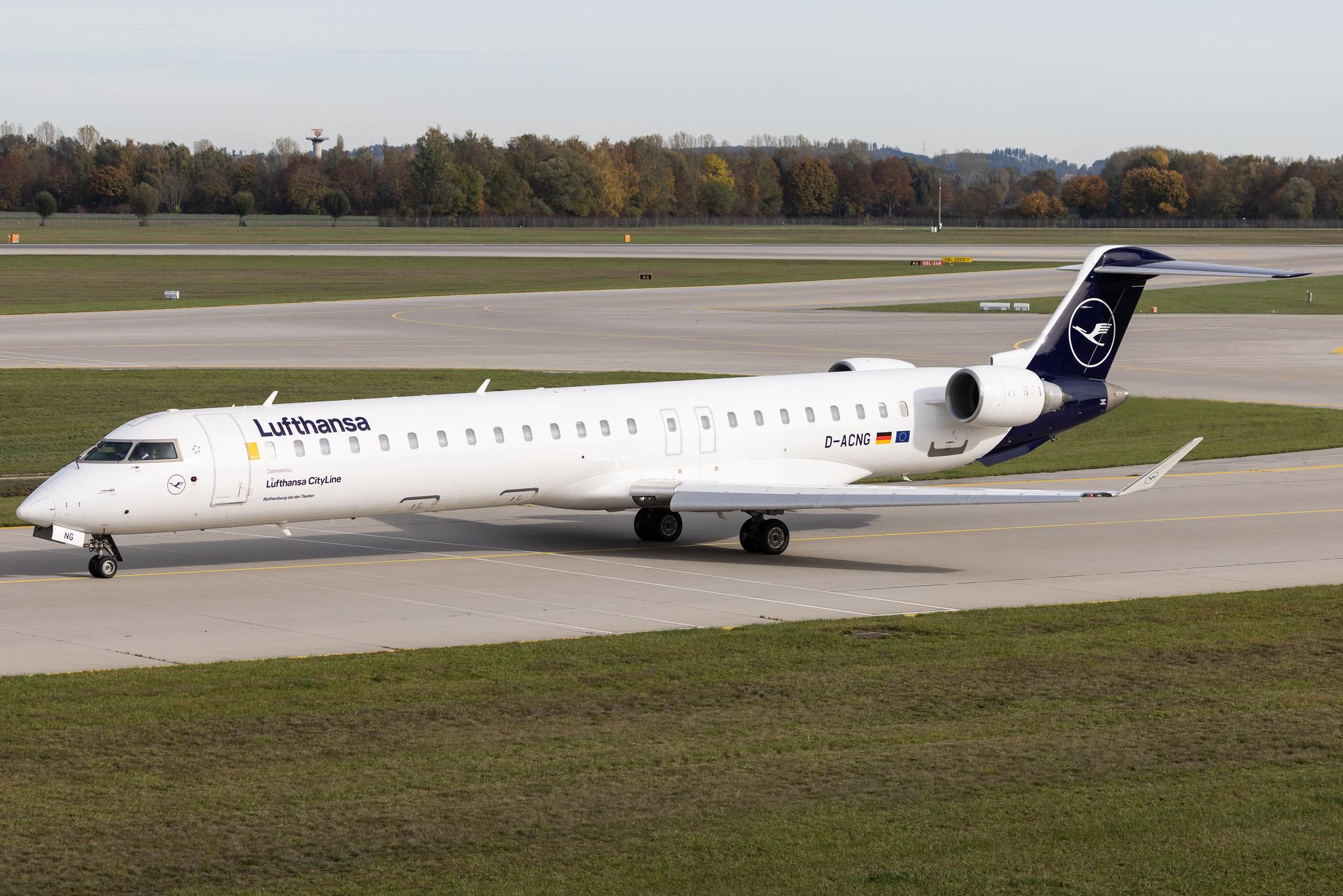 Munich Airport: Lufthansa (LH / DLH) | Operator: Lufthansa CityLine | Mitsubishi CRJ-900LR CRJ9 | D-ACNG | MSN 15245