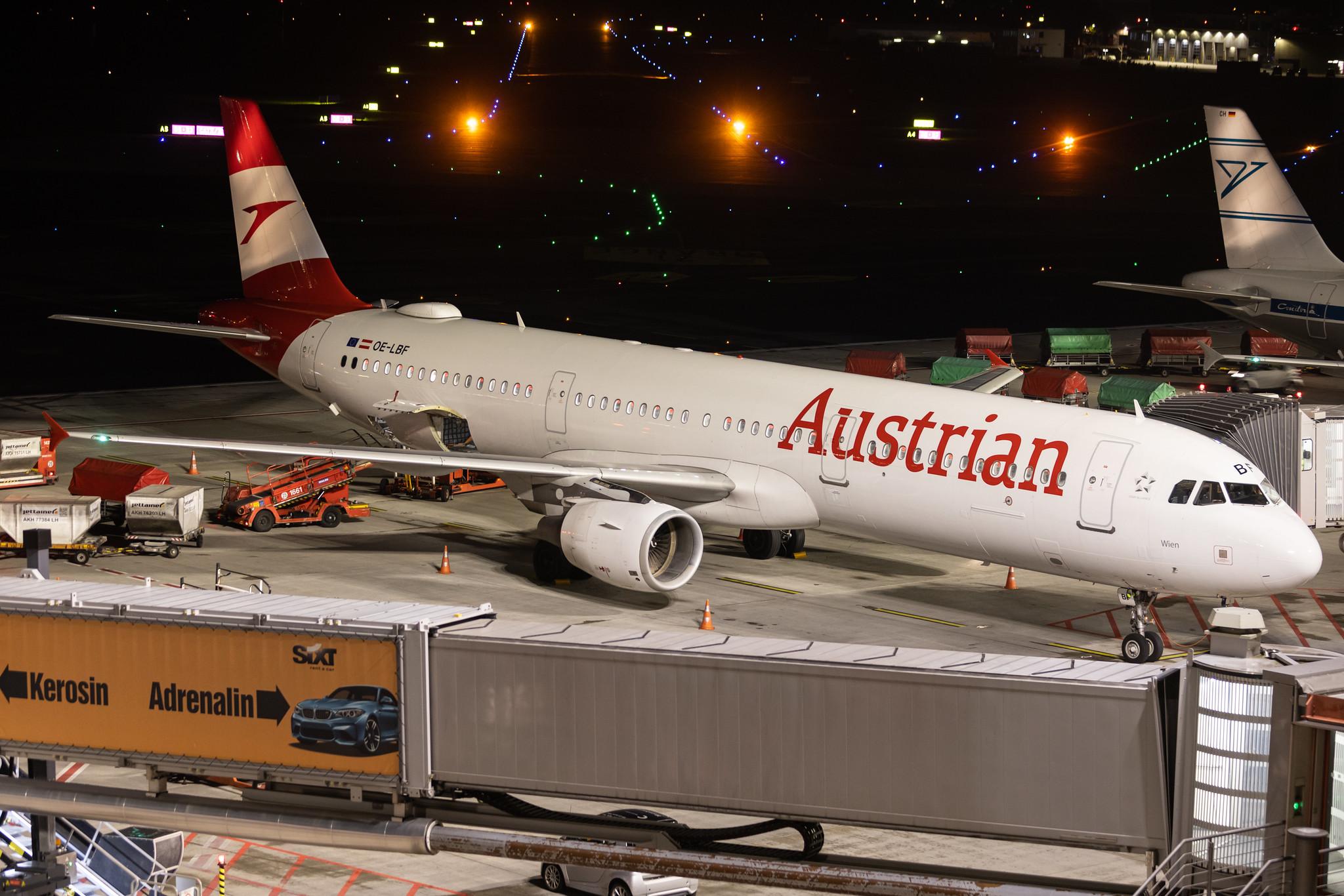 Hamburg Airport: Austrian Airlines (OS / AUA) | Airbus A321-211 A321 | OE-LBF | MSN 1458