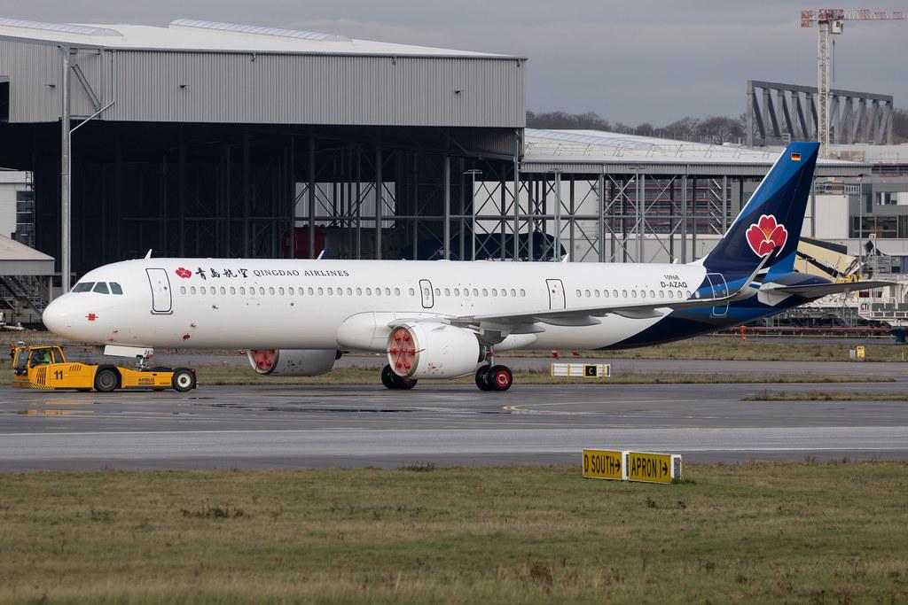 Hamburg Finkenwerder: Qingdao Airlines (QW / QDA) | Airbus A321-271NX A21N | D-AZAQ | B-32A7 | MSN 10968