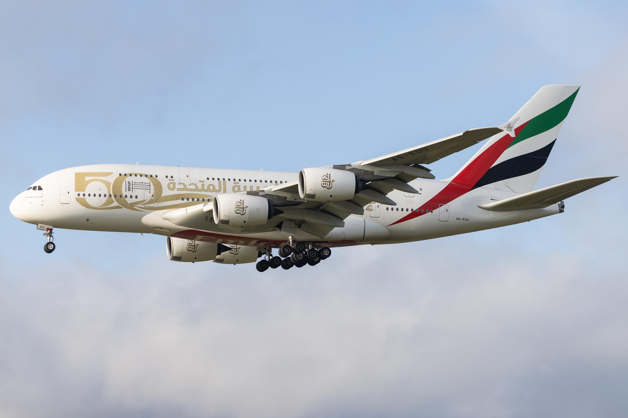 Amsterdam Schiphol: Emirates (EK / UAE) | Airbus A380-842 A388 | A6-EUU | MSN 238