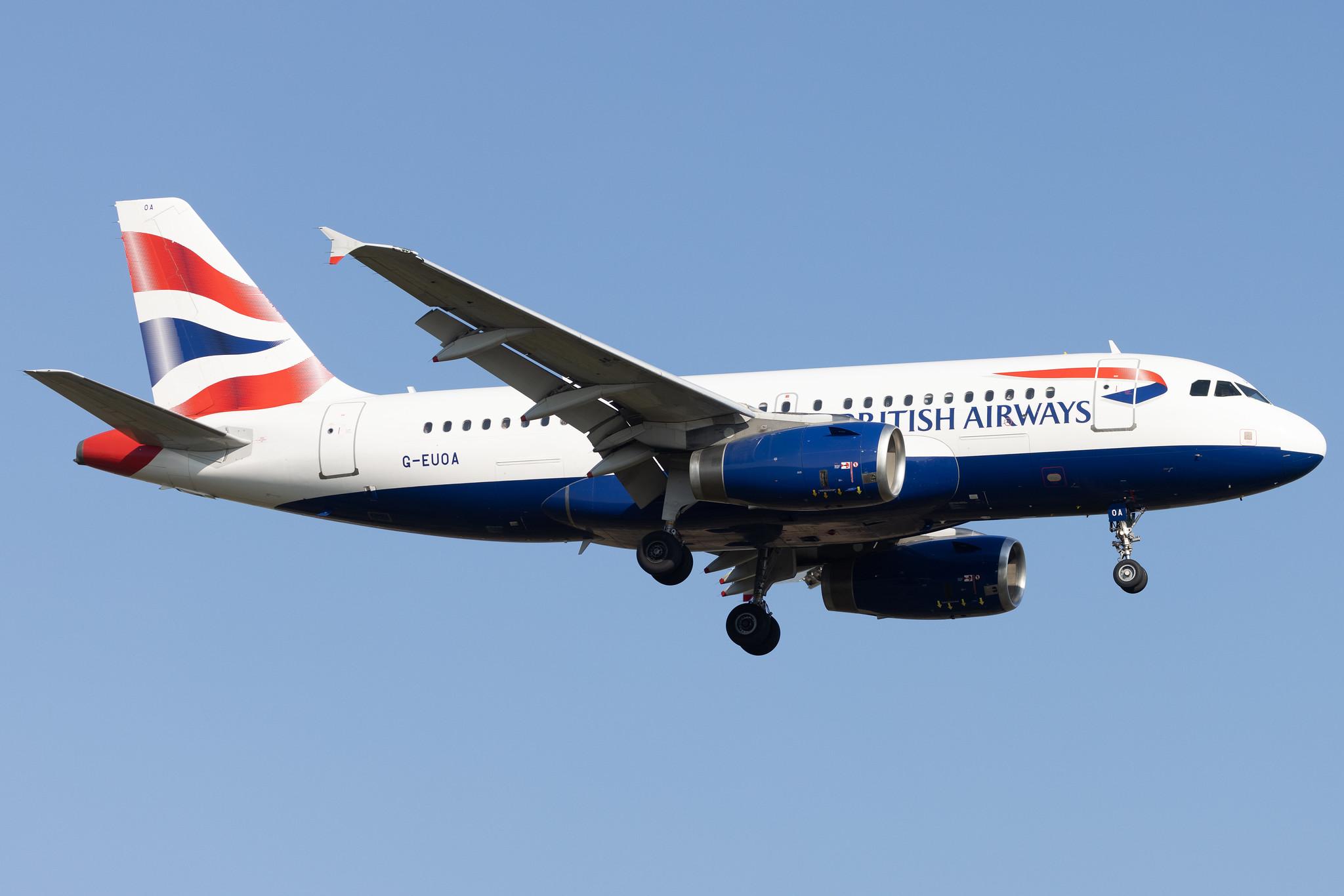 London Heathrow: British Airways (BA / BAW) |  Airbus A319-131 A319 | G-EUOA | MSN 1513