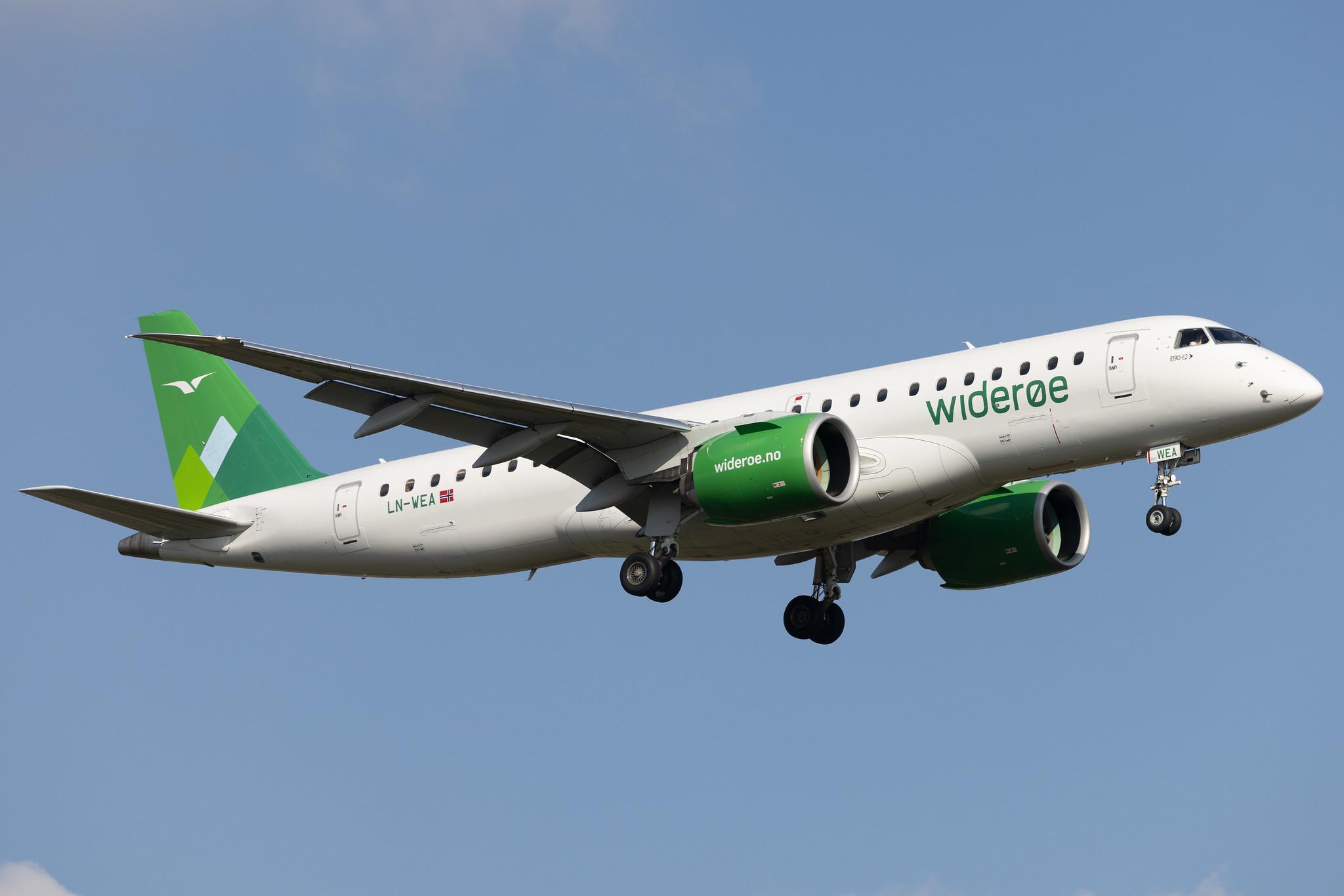 London Heathrow: Wideroe (WF / WIF) | Embraer E190-E2 E290 | LN-WEA | MSN 19020009