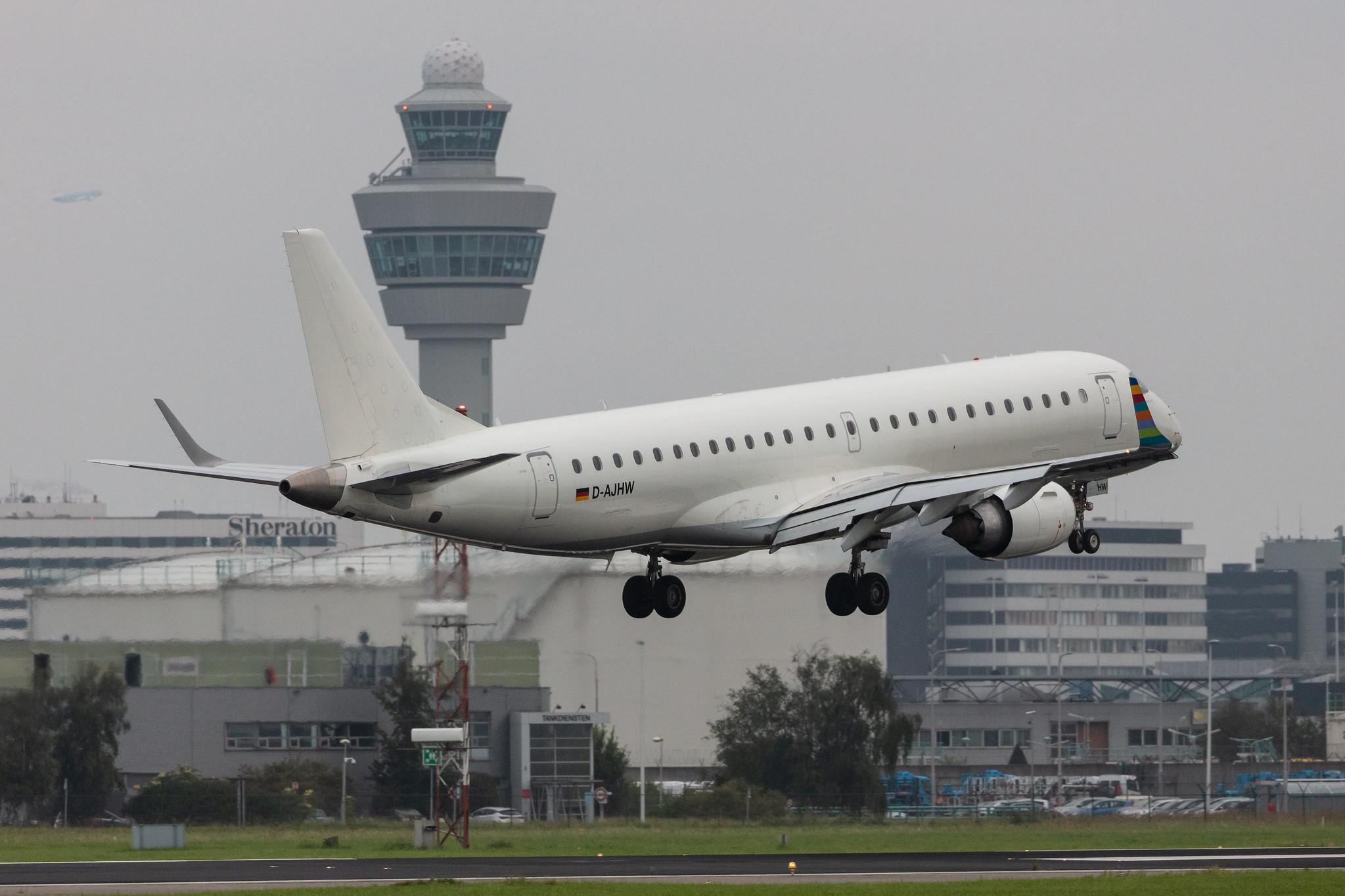Amsterdam Schiphol: German Airways (ZQ / GER) |  Embraer E190LR E190 | D-AJHW | MSN 19000061