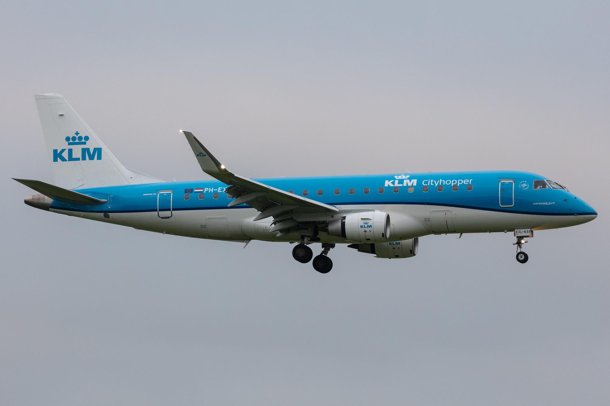 Amsterdam Schiphol: KLM (KL / KLM) | Operator: KLM Cityhopper |  Embraer E175STD E75L | PH-EXL | MSN 17000633