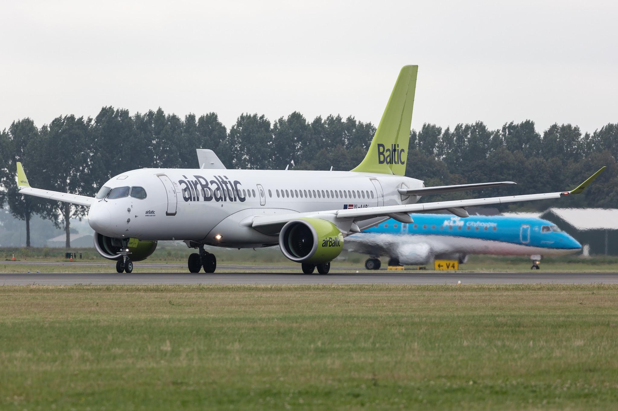 Amsterdam Schiphol: Air Baltic (BT / BTI) |  Airbus A220-300 BCS3 | YL-AAP | MSN 55051