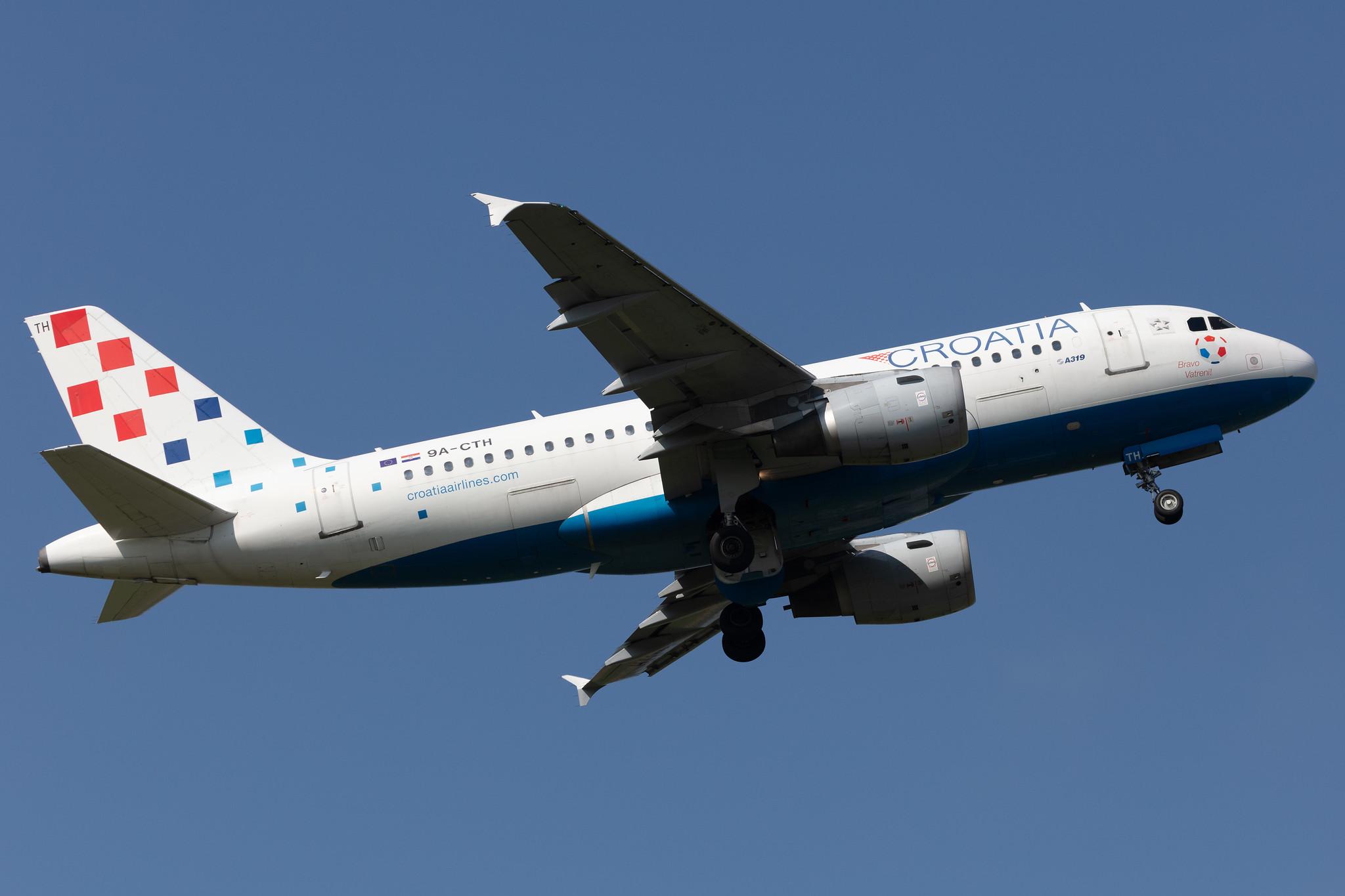 Amsterdam Schiphol: Croatia Airlines (OU / CTN) |  Airbus A319-112 A319 | 9A-CTH | MSN 0833