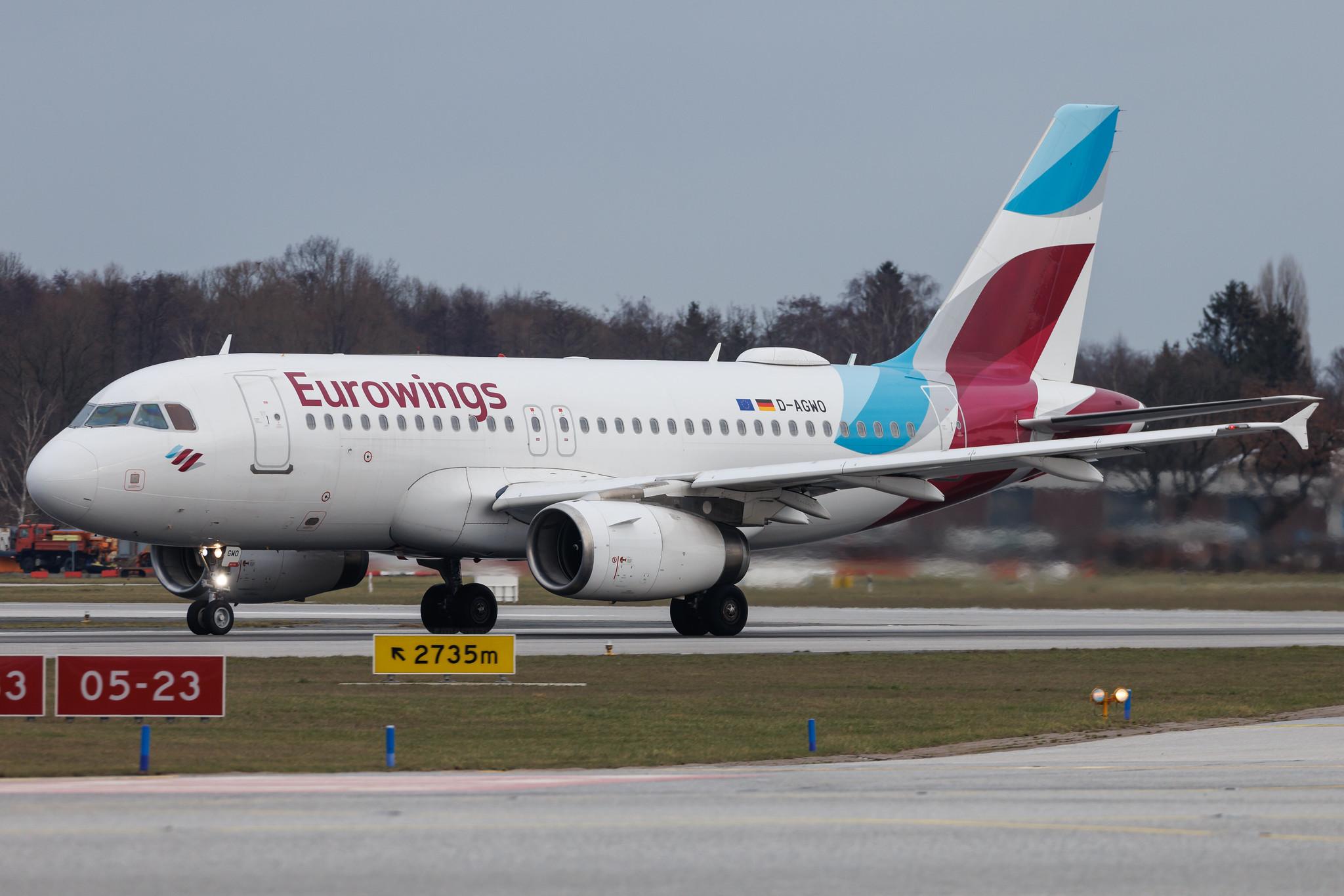 Hamburg Airport: Eurowings (EW / EWG) | Airbus A319-132 A319 | D-AGWO | MSN 4166