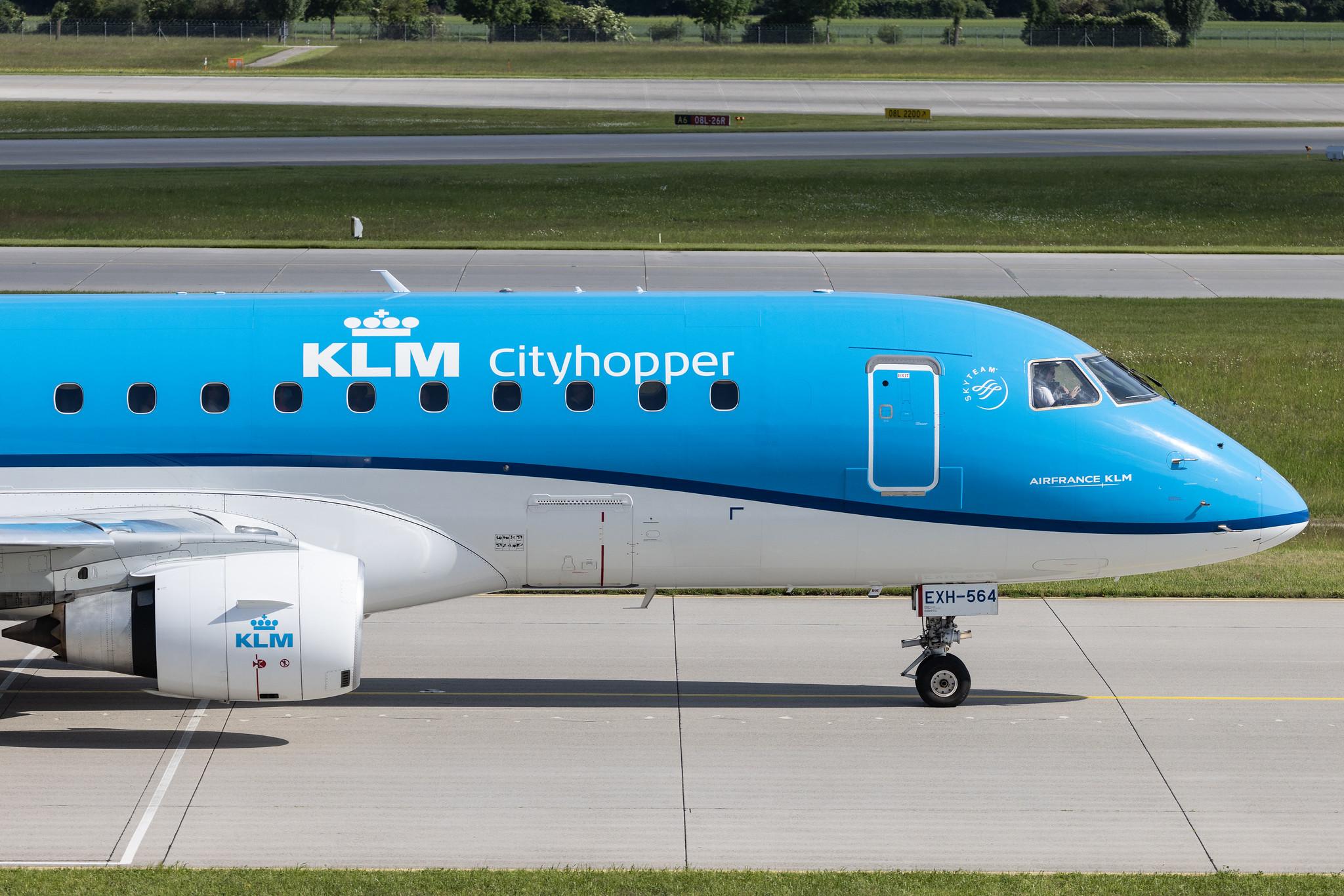 Munich Airport: KLM (KL / KLM) | Operator: KLM Cityhopper | Embraer E175STD E75S | PH-EXH | MSN 17000564