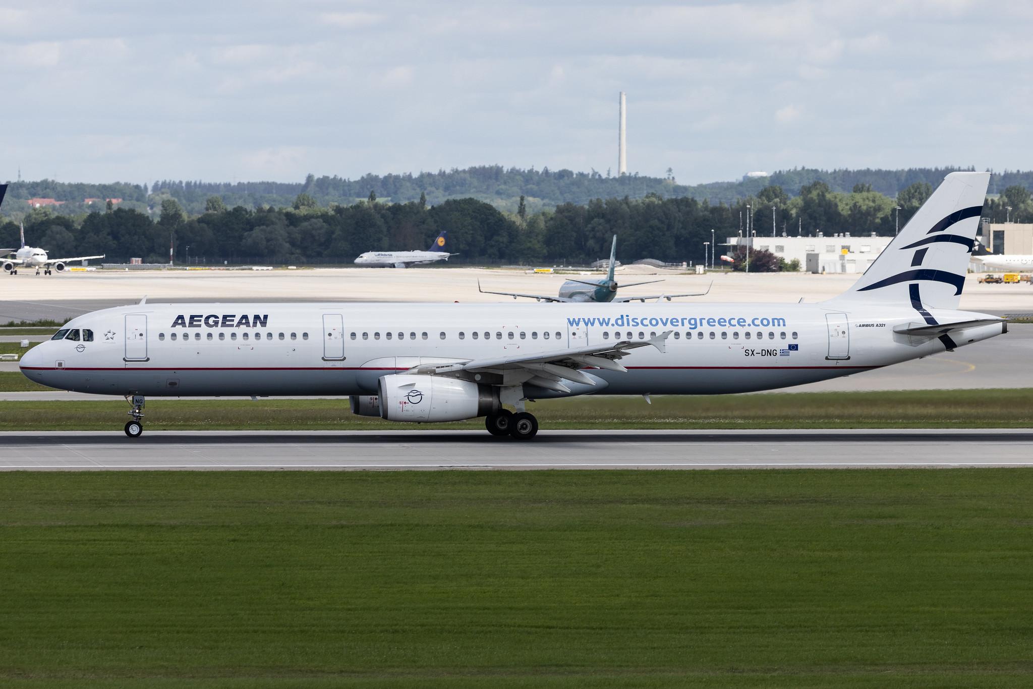 Munich Airport: Aegean Airlines (A3 / AEE) | Airbus A321-231 A321 | SX-DNG | MSN 2610