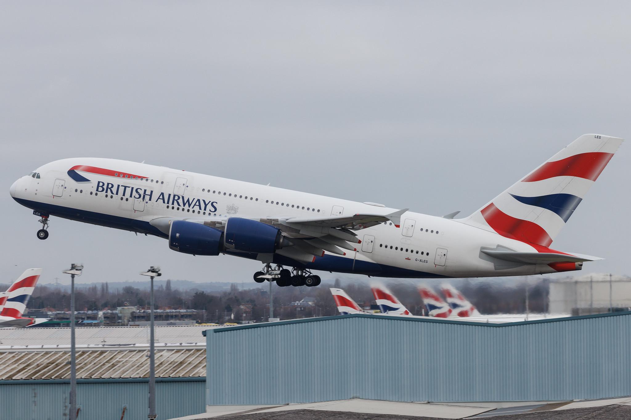 London Heathrow: British Airways (BA / BAW) | Airbus A380-841 A388 | G-XLEG | MSN 161