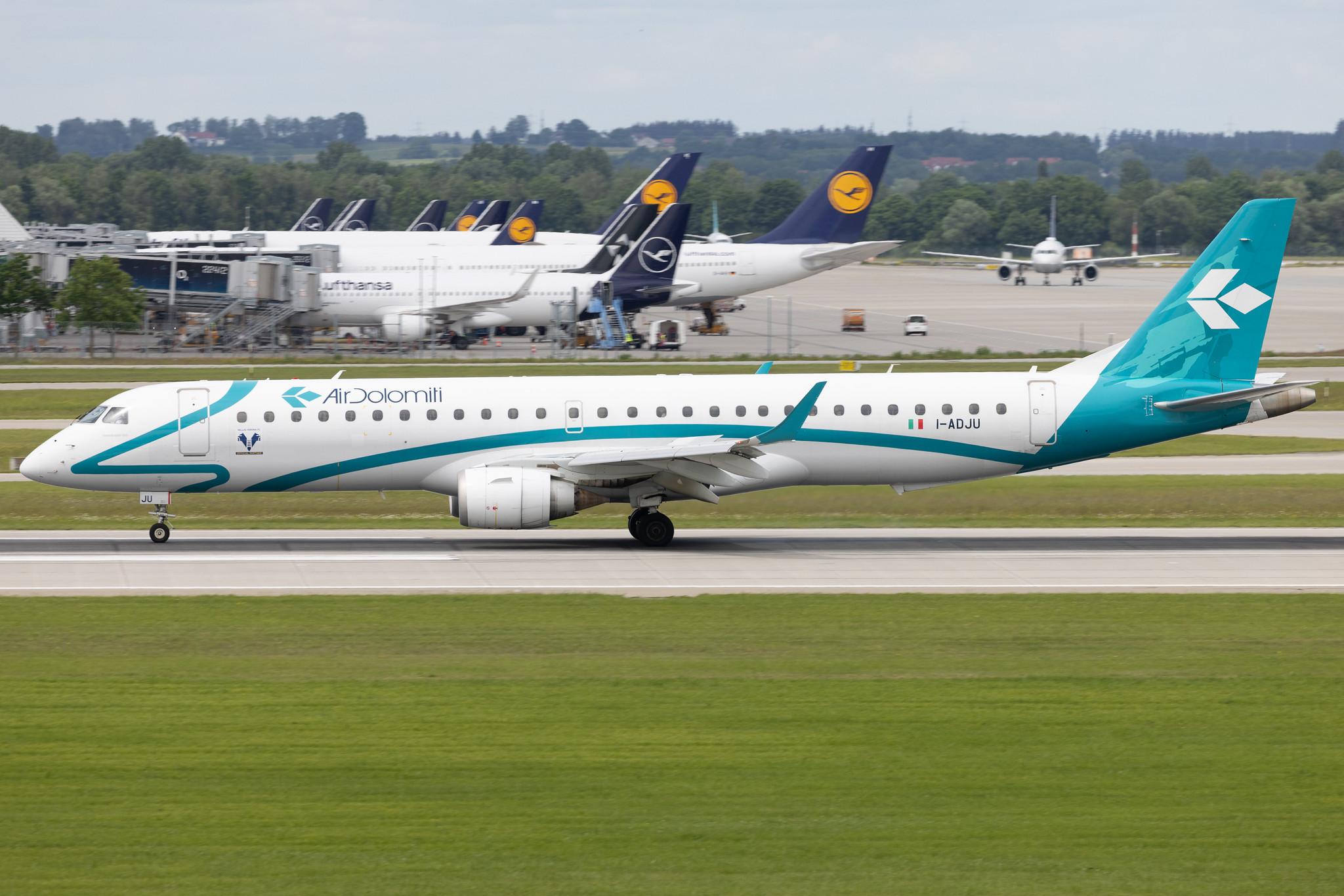 Munich Airport: Air Dolomiti (EN / DLA) | Embraer E195LR E195 | I-ADJU | MSN 19000290