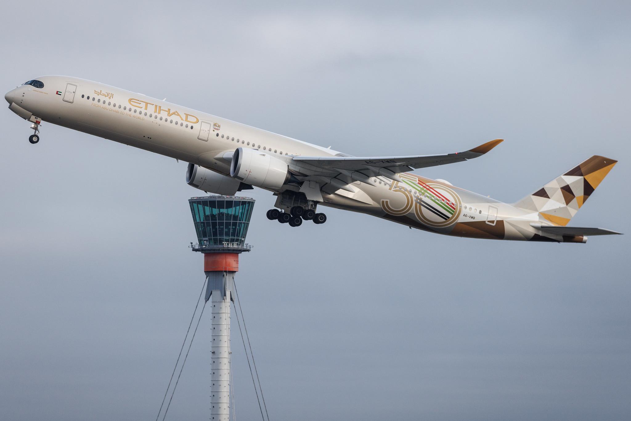 London Heathrow: Etihad Airways (EY / ETD) |  Livery: 50 Years Livery |  Airbus A350-1041 A35K | A6-XWB | MSN 290