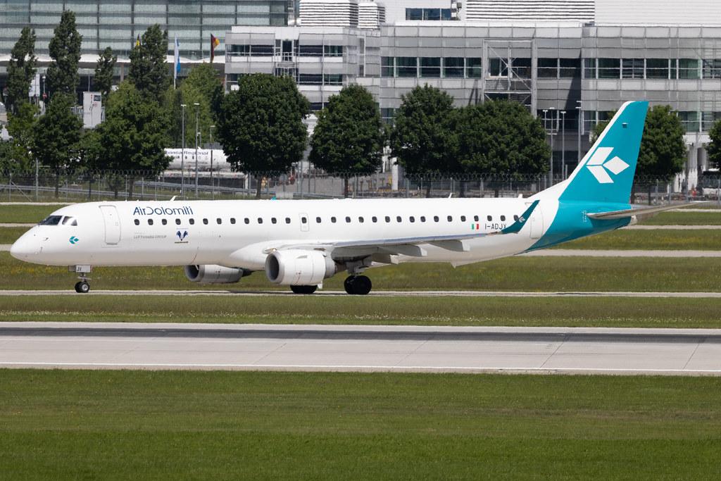 Munich Airport: Air Dolomiti (EN / DLA) | Embraer E195LR E195 | I-ADJY | MSN 19000300