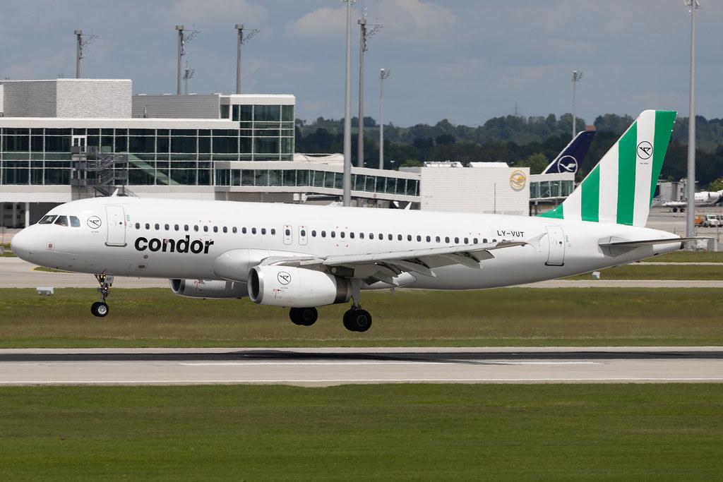 Munich Airport: Condor (DE / CFG) | Operator: Heston Airlines | Airbus A320-232 A320 | LY-VUT | MSN 03275