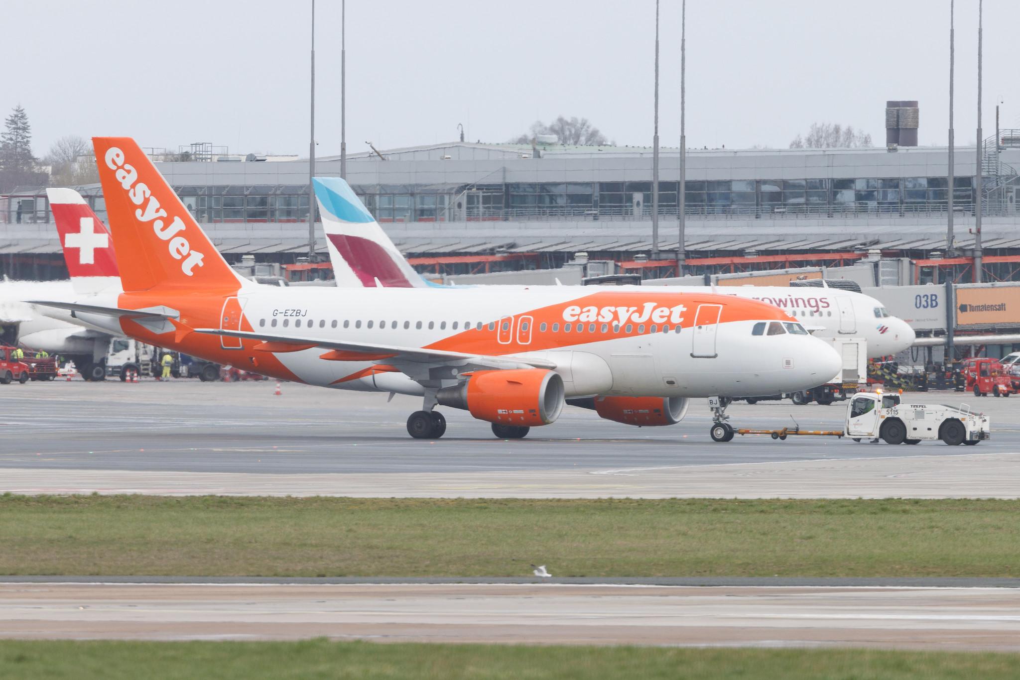 Hamburg Airport: easyJet (U2 / EZY) |  Airbus A319-111 A319 | G-EZBJ | MSN 3036