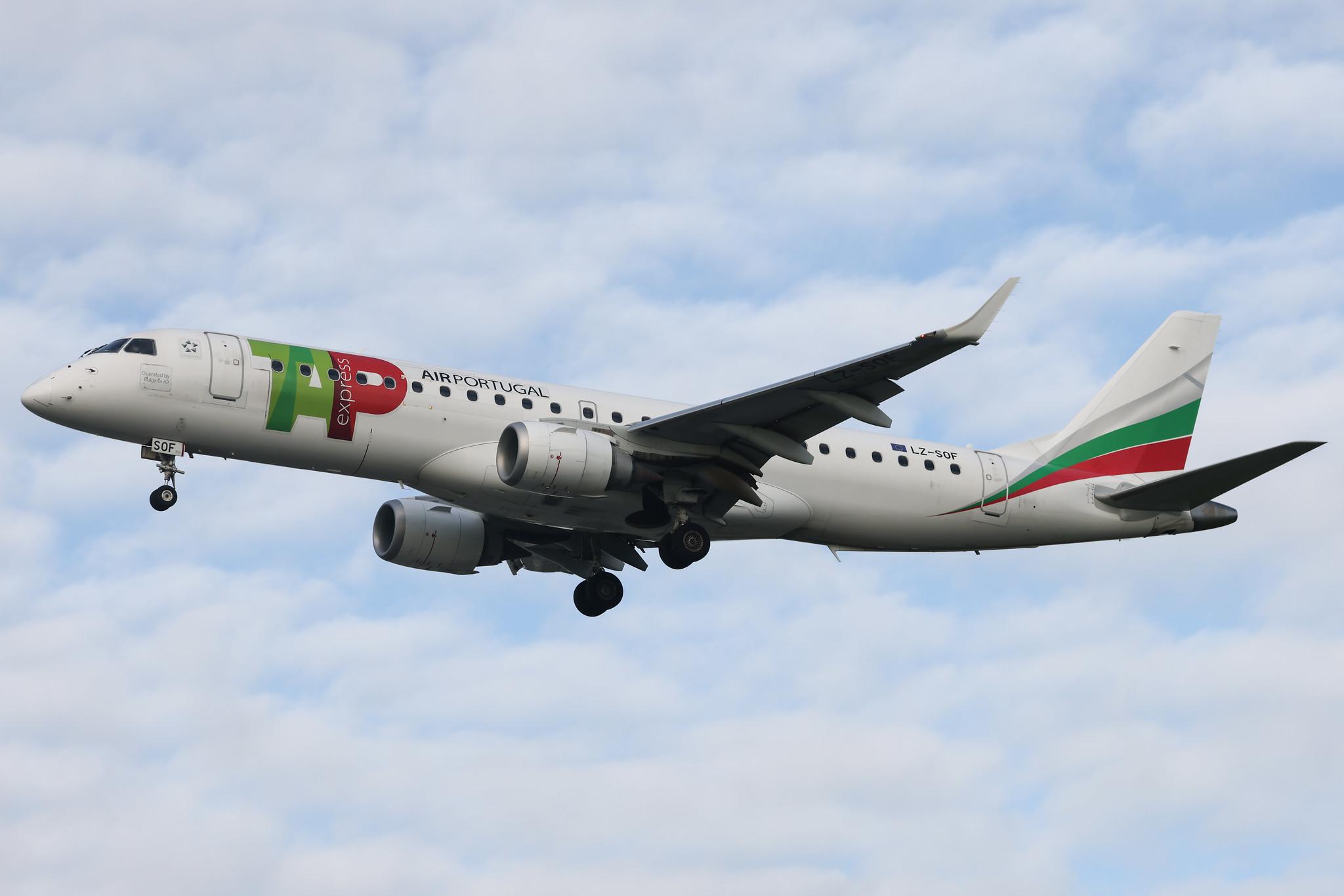 Aeroporto de Lisboa: TAP Express (TP / TAP) | Operator: Bulgaria Air | Embraer E190STD E190 | LZ-SOF | MSN 19000492