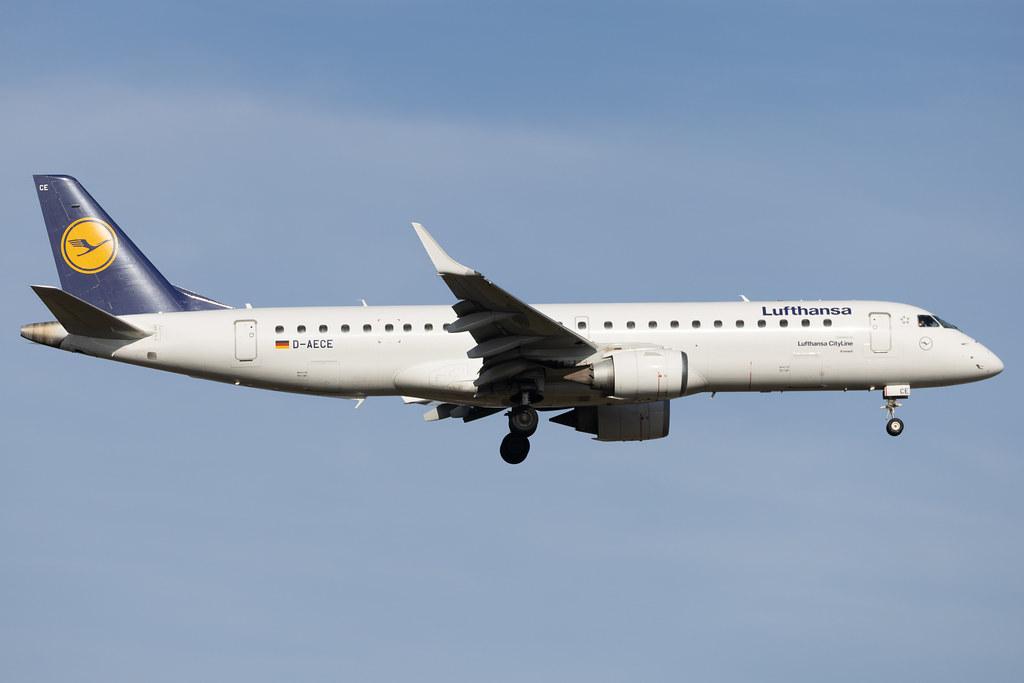 Frankfurt Airport: Lufthansa (LH / DLH) | Operator: Lufthansa CityLine | Embraer E190LR E190 | D-AECE | MSN 19000341