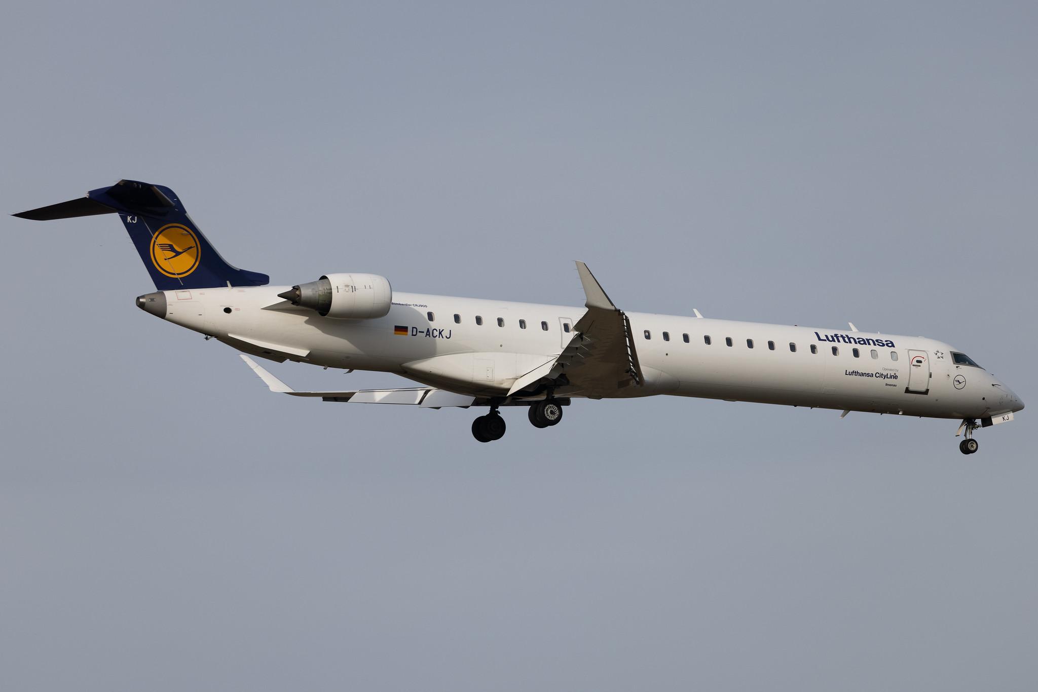 Frankfurt Airport: Lufthansa (LH / DLH) | Operator: Lufthansa CityLine | Mitsubishi CRJ-900LR CRJ9 | D-ACKJ | MSN 15089