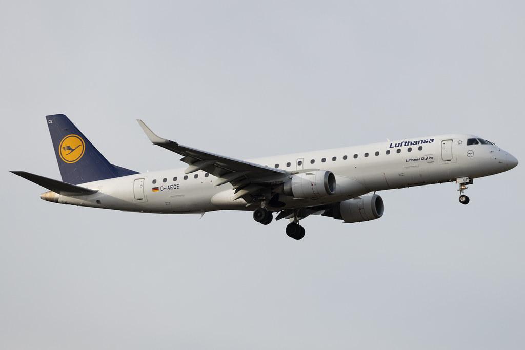 Frankfurt Airport: Lufthansa (LH / DLH) | Operator: Lufthansa CityLine | Embraer E190LR E190 | D-AECE | MSN 19000341