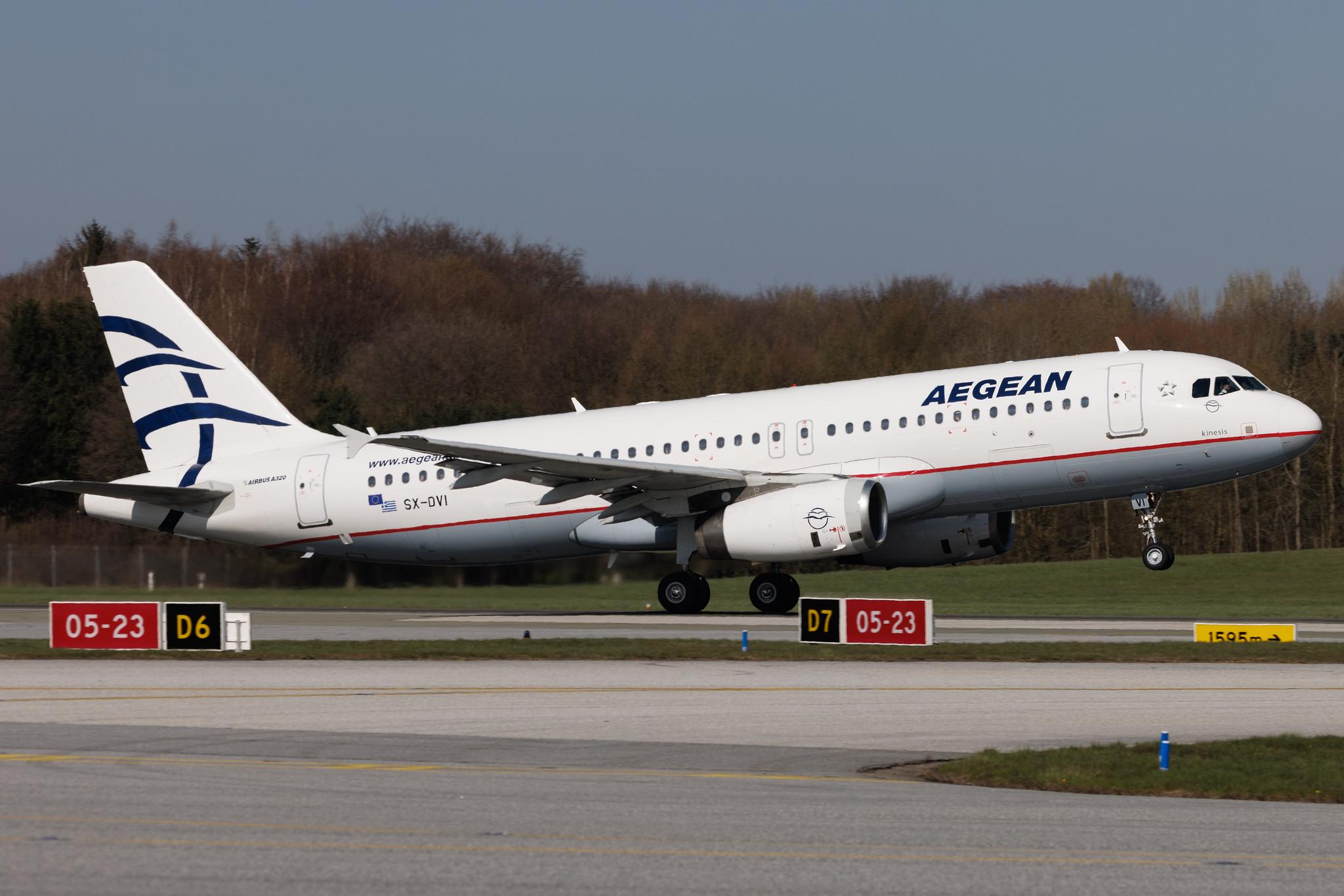Hamburg Airport: Aegean Airlines (A3 / AEE) | Airbus A320-232 A320 | SX-DVI | MSN 3074