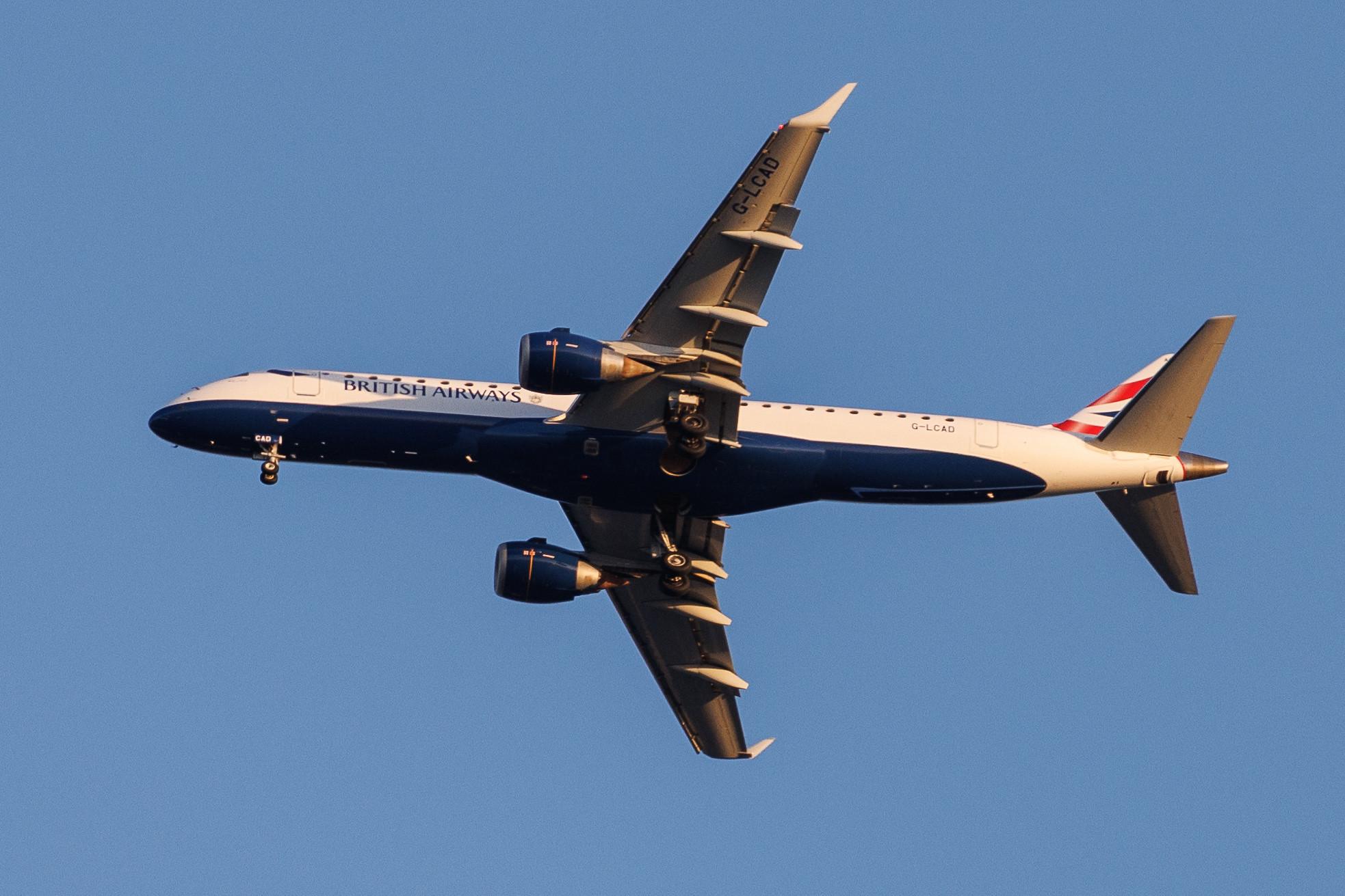 London: British Airways (BA / BAW) | Operator: BA CityFlyer | Embraer E190LR E190 | G-LCAD | MSN 19000535