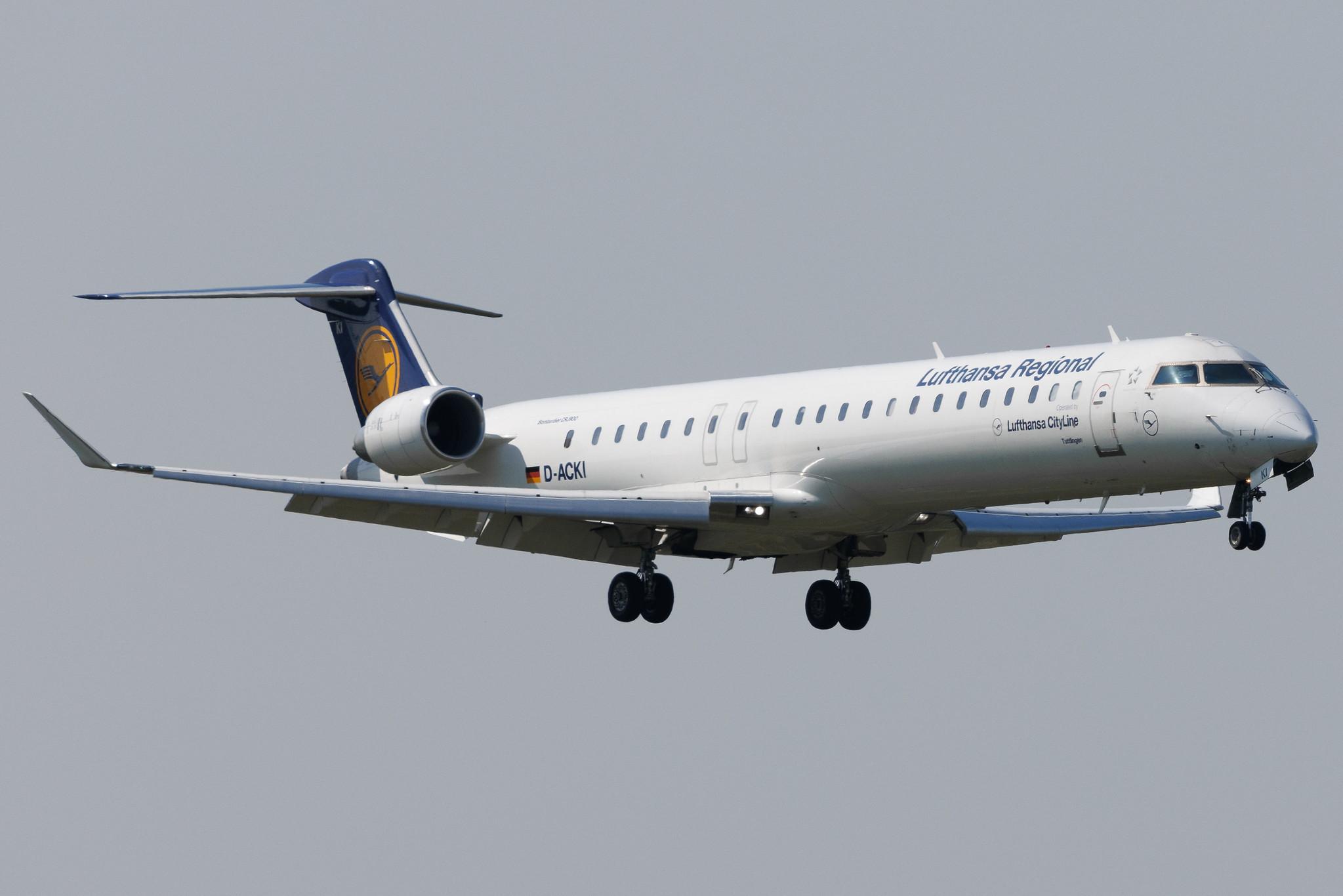 Brussels Airport: Lufthansa (LH / DLH) | Operator: Lufthansa CityLine | Mitsubishi CRJ-900LR CRJ9 | D-ACKI | MSN 15088