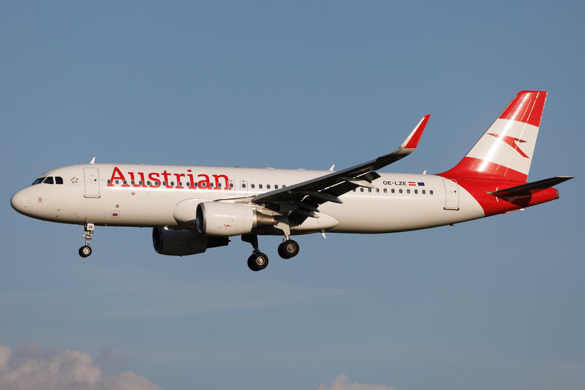 Brussels Airport: Austrian Airlines (OS / AUA) |  Airbus A320-214 A320 | OE-LZE | MSN 5754