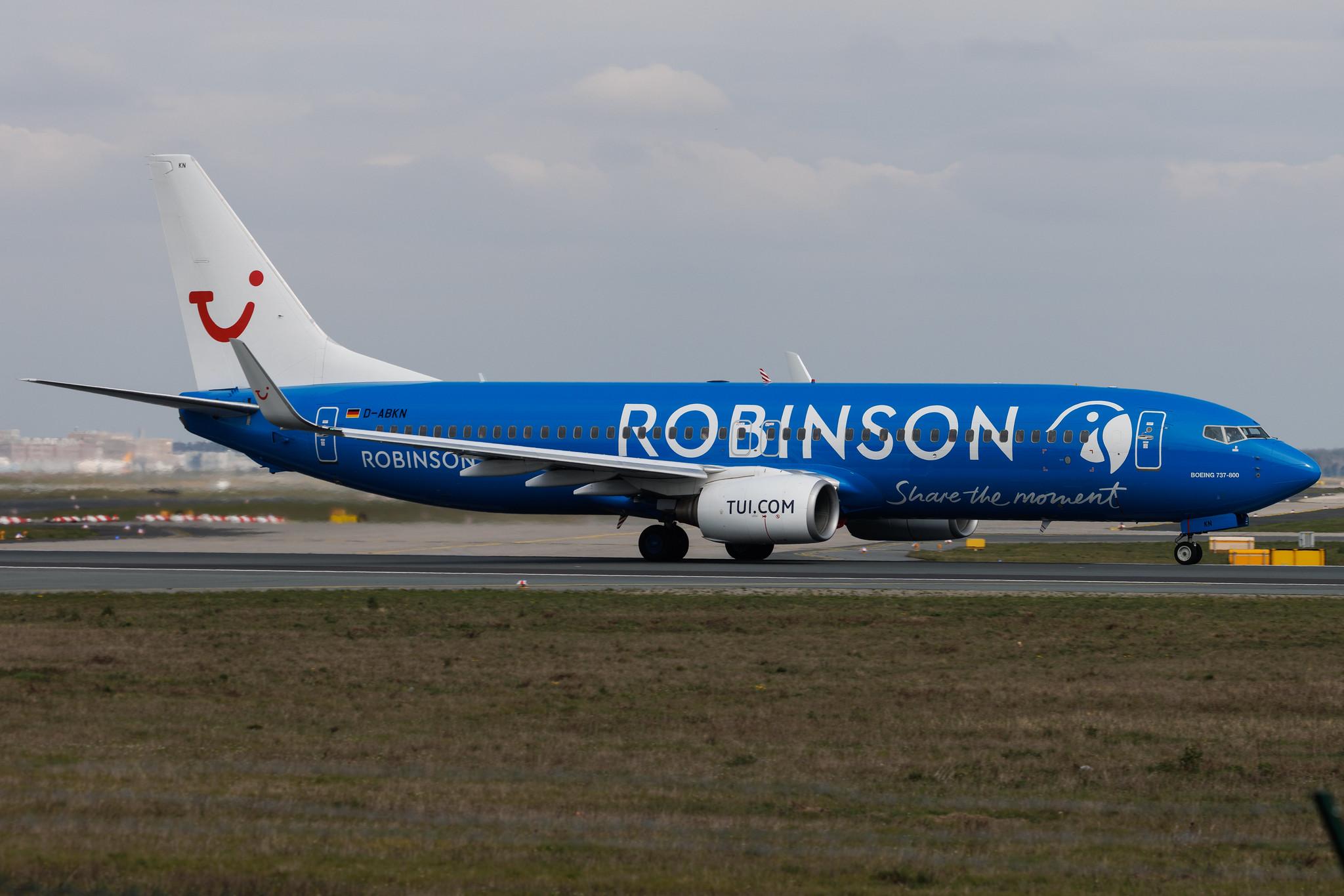 Frankfurt Airport: TUI (X3 / TUI) | Livery: Robinson Club Resorts Livery | Operator: TUI fly | Boeing 737-86J B738 | D-ABKN | MSN 37756