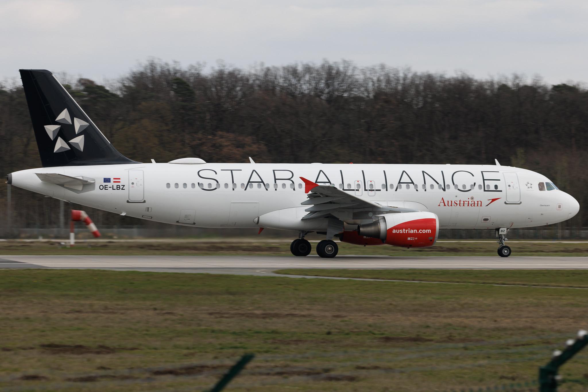 Frankfurt Airport: Austrian Airlines (OS / AUA) | Livery: Star Alliance Livery | Airbus A320-214 A320 | OE-LBZ | MSN 5181