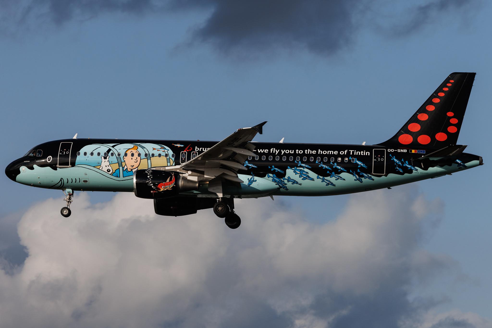 Hamburg Airport: Brussels Airlines (SN / BEL) | Livery: Tintin comics Livery | Airbus A320-214 A320 | OO-SNB | MSN 1493