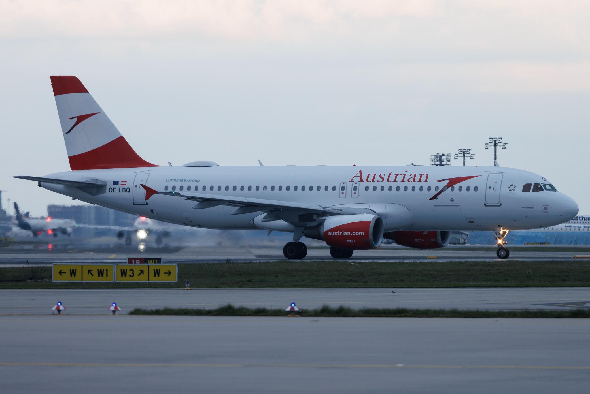 Frankfurt Airport: Austrian Airlines (OS / AUA) | Airbus A320-214 A320 | OE-LBQ | MSN 1137