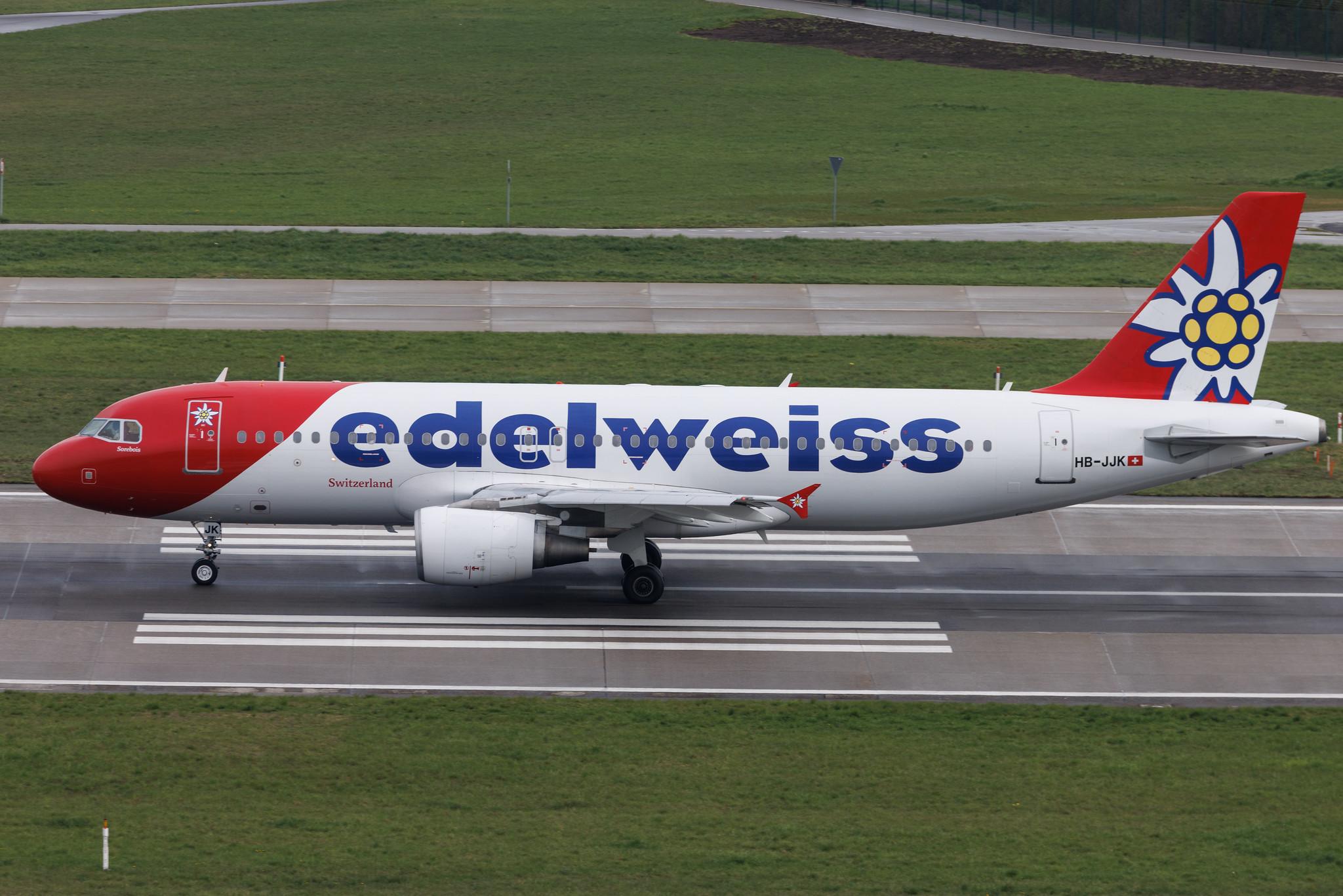 Flughafen Zürich: Edelweiss Air (WK / EDW) | Airbus A320-214 A320 | HB-JJK | MSN 1692