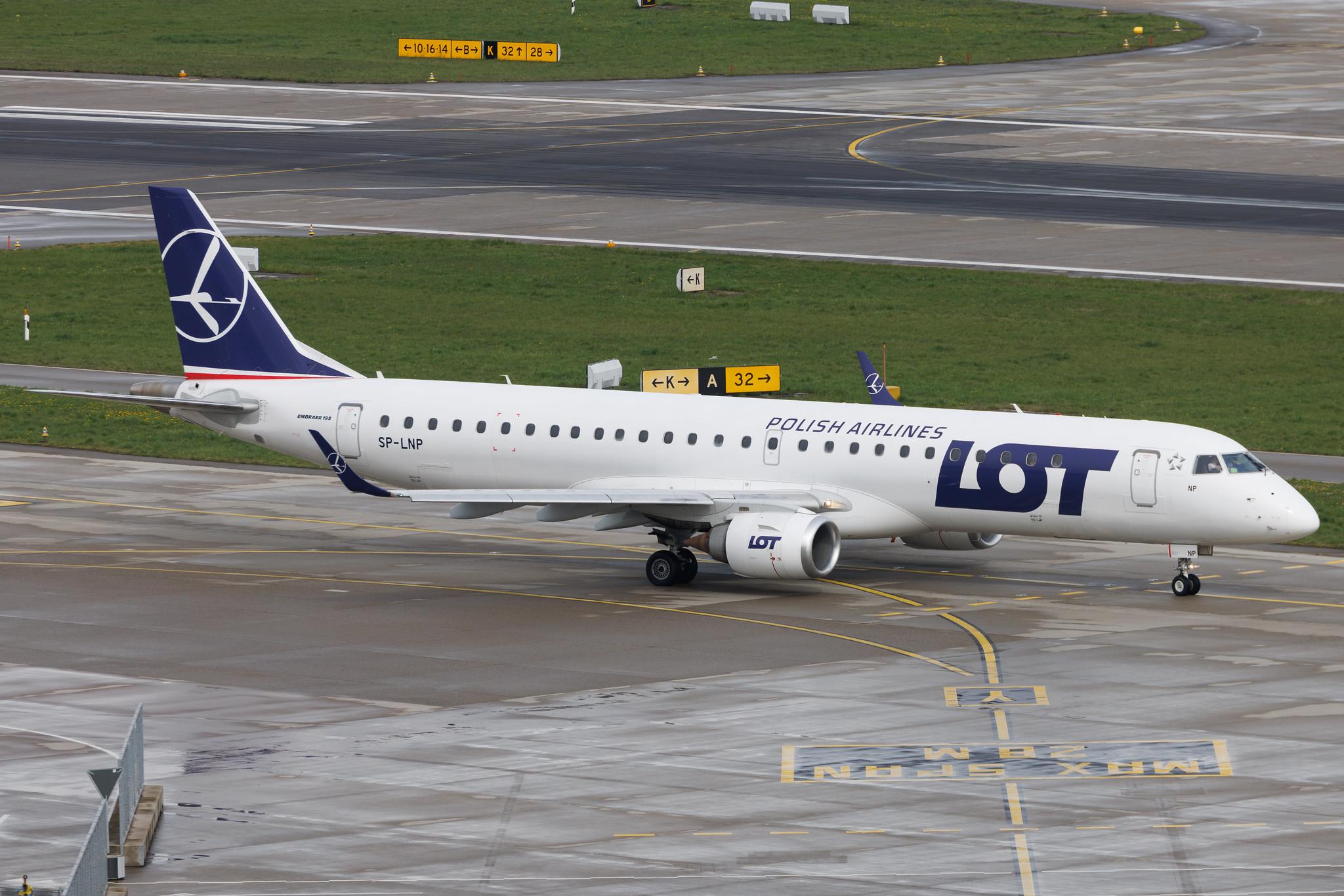 Flughafen Zürich: LOT (LO / LOT) | Embraer E195LR E195 | SP-LNP | MSN 19000093