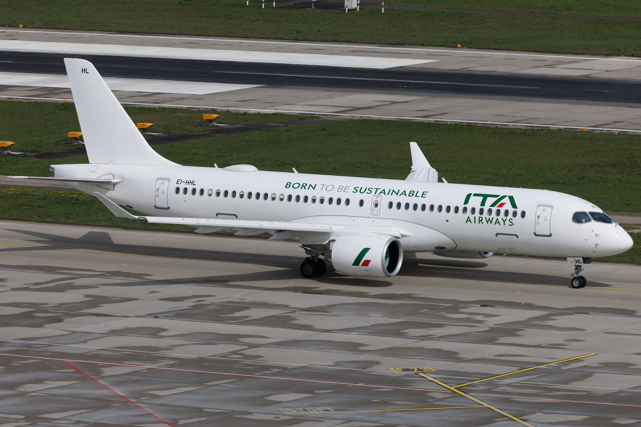 Flughafen Zürich: ITA Airways (AZ / ITY) | Livery: Born to be Sustainable Livery | Airbus A220-300 BCS3 | EI-HHL | MSN 55180