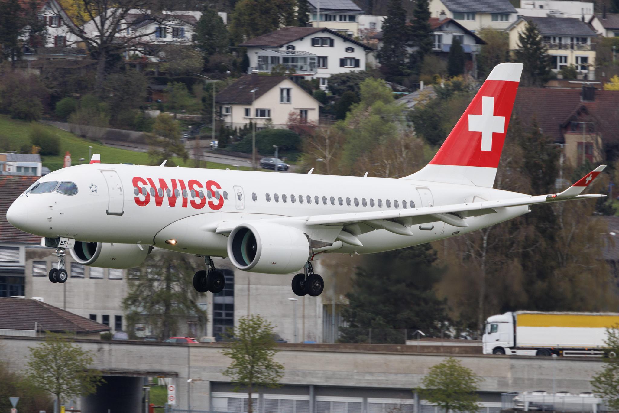 Flughafen Zürich: Swiss (LX / SWR) | Airbus A220-100 BCS1 | HB-JBF | MSN 50015