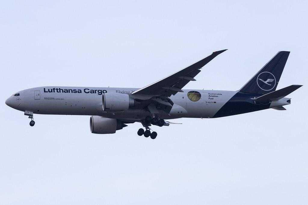 Frankfurt Airport: Lufthansa Cargo (/ GEC) | Livery: Flying 100% CO? neutral Livery | Boeing 777-F B77L | D-ALFG | MSN 66090