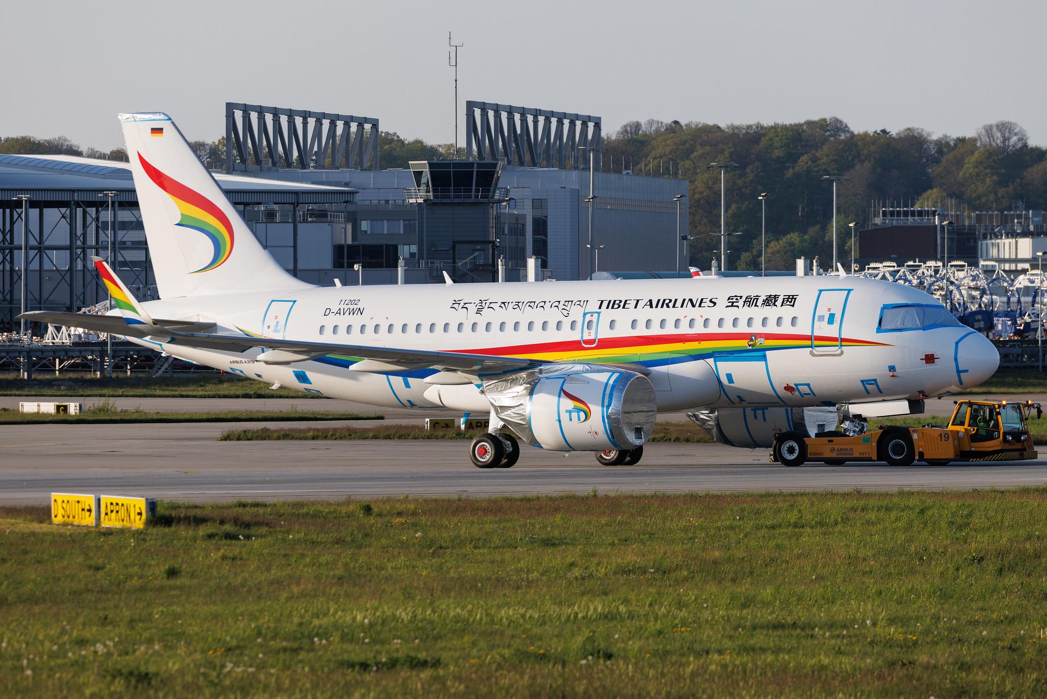 Hamburg Finkenwerder: Tibet Airlines (TV / TBA) | Airbus A319-153N A19N | D-AVWN | B-32C1 | MSN 11202