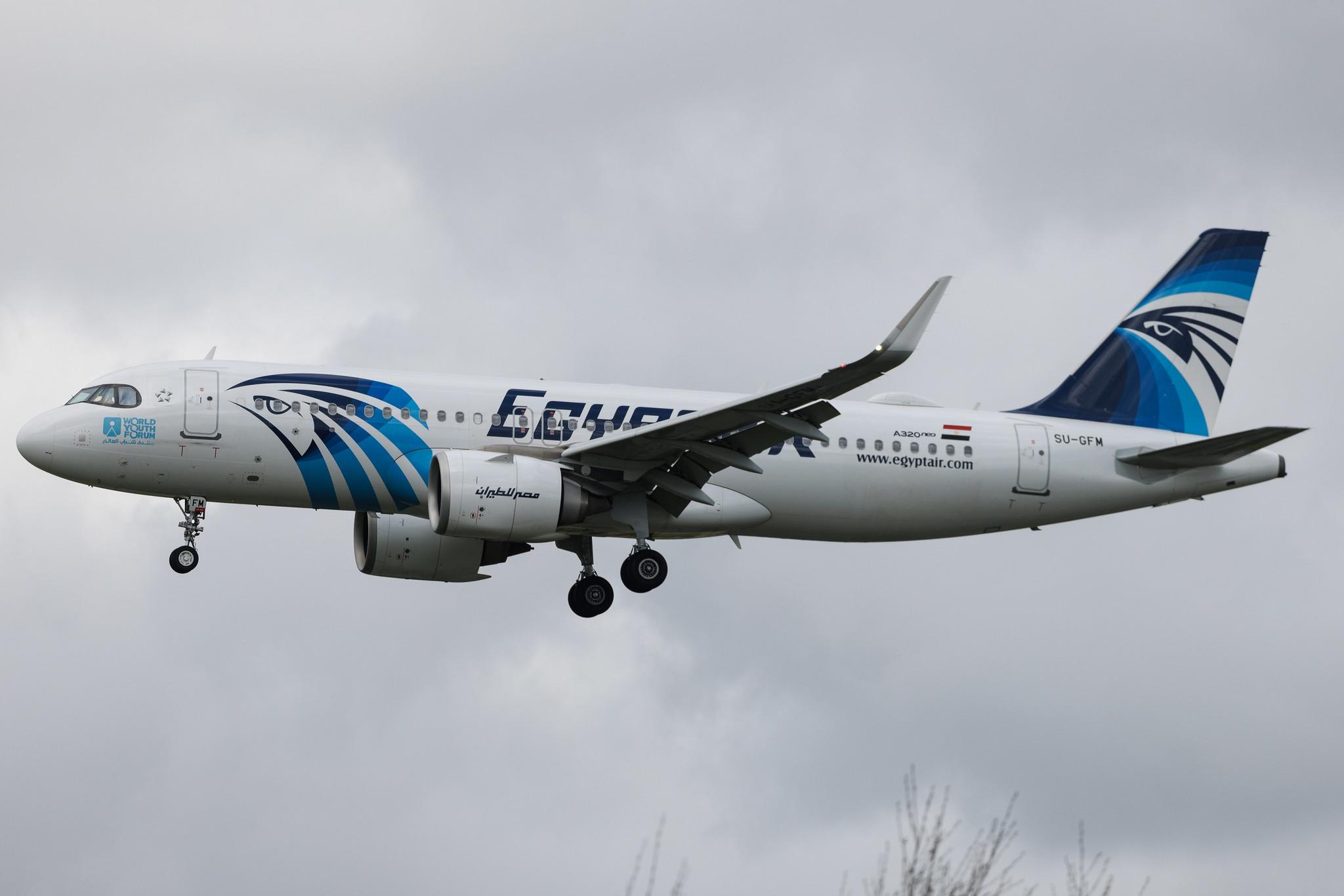 Amsterdam Schiphol: Egyptair (MS / MSR) | Livery: 90 Years Sticker | Airbus A320-251N A20N | SU-GFM | MSN 9532