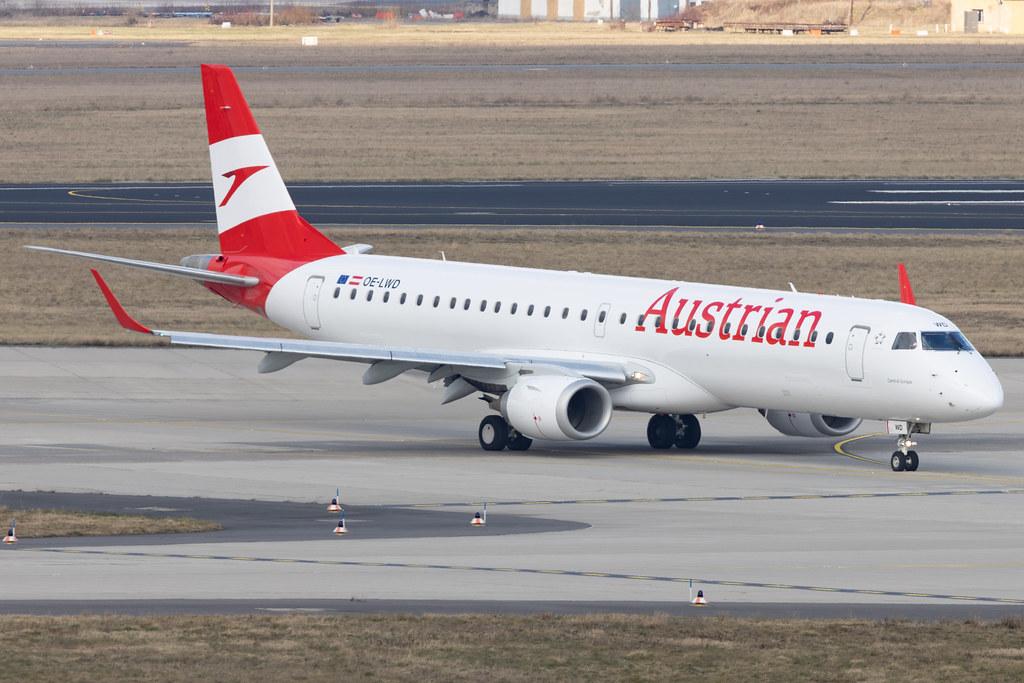 Flughafen Berlin Brandenburg: Austrian Airlines (OS / AUA) | Embraer E195LR E195 | OE-LWD | MSN 19000411
