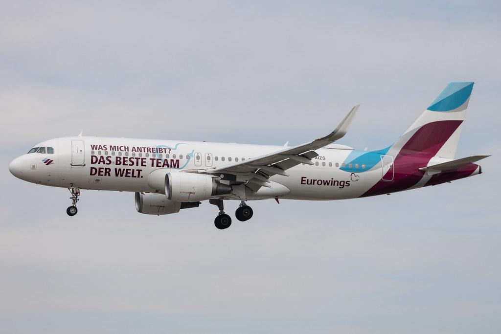 Frankfurt Airport: Eurowings (EW / EWG) | Livery: Das beste Team der Welt Livery | Airbus A320-214 A320 | D-AIZS | MSN 5557