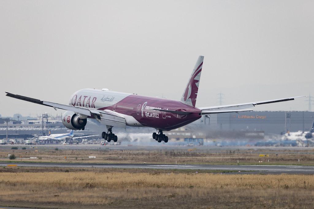 Frankfurt Airport: Qatar Airways (QR / QTR) | Livery: FIFA World Cup Qatar 2022 | Boeing 777-3DZ(ER) B77W | A7-BEB | MSN 43215