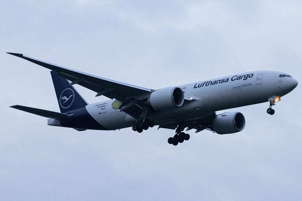 Frankfurt Airport: Lufthansa Cargo (/ GEC) | Livery: Flying 100% CO? neutral Livery | Boeing 777-F B77L | D-ALFG | MSN 66090