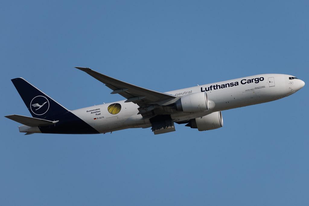 Frankfurt Airport: Lufthansa Cargo (/ GEC) | Livery: Flying 100% CO? neutral Livery | Boeing 777-F B77L | D-ALFG | MSN 66090