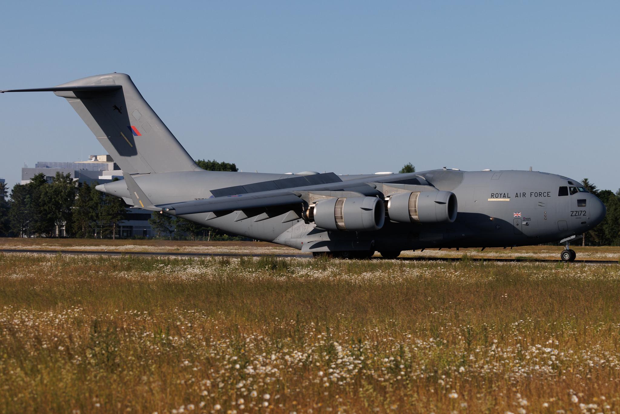 Hamburg Airport: United Kingdom - Royal Air Force (RAF) (/ RRR) | Operator: United Kingdom - Royal Air Force Air Transport | Boeing C-17A Globemaster III C17 | ZZ172 | MSN 50079/UK-2