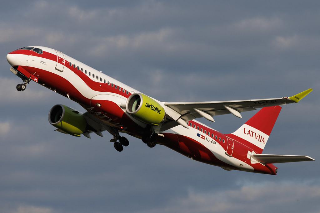 Hamburg Airport: Air Baltic (BT / BTI) | Livery: Latvia's 100th anniversary Livery | Airbus A220-300 BCS3 | YL-CSL | MSN 55041