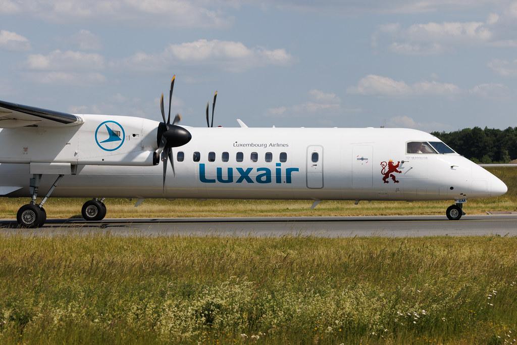 Luxembourg Findel Airport: Luxair (LG / LGL) | De Havilland Canada Dash 8-400 DH8D | LX-LGM | MSN 4425