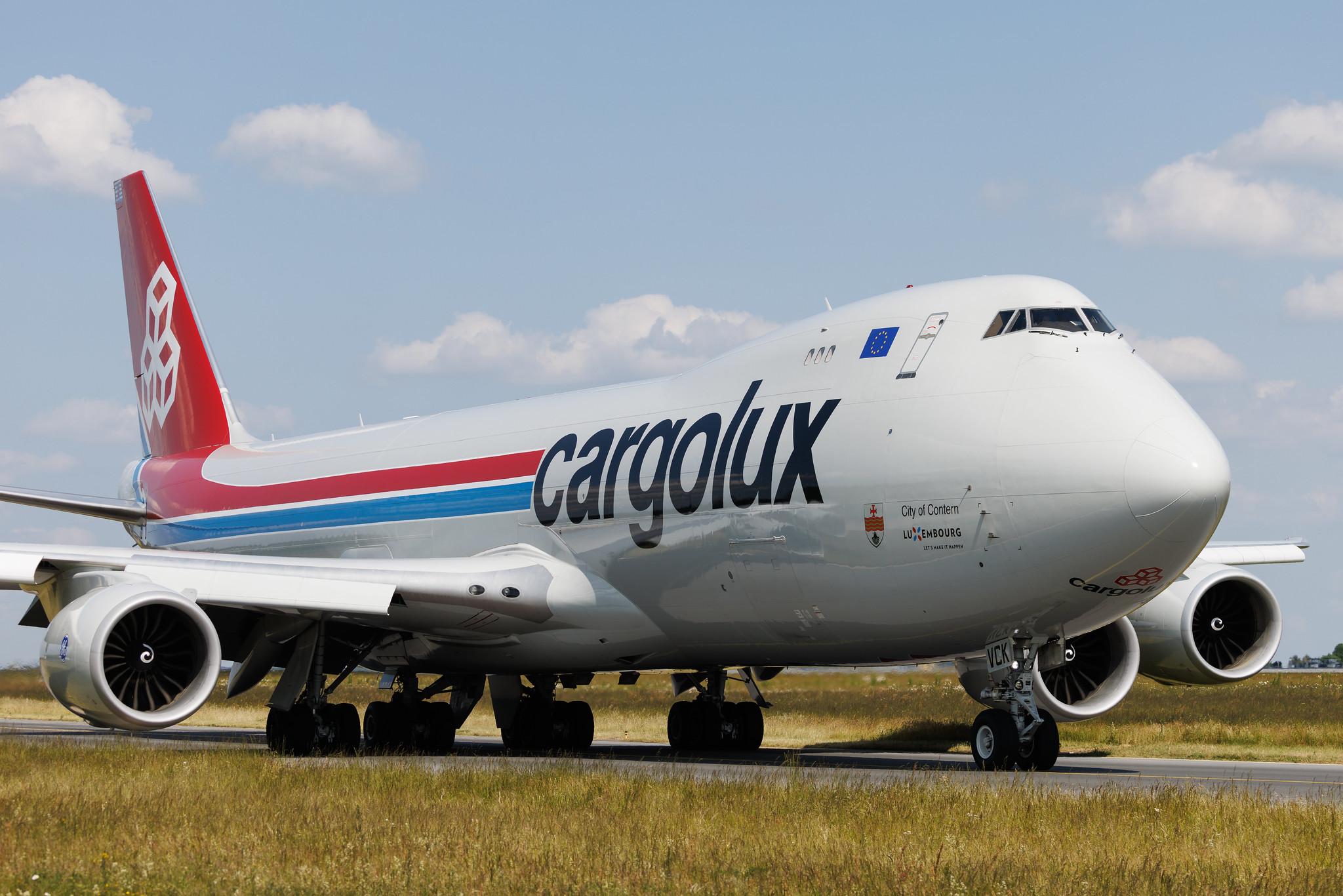 Luxembourg Findel Airport: Cargolux (CV / CLX) | Boeing 747-8R7F B748 | LX-VCK | MSN 38078