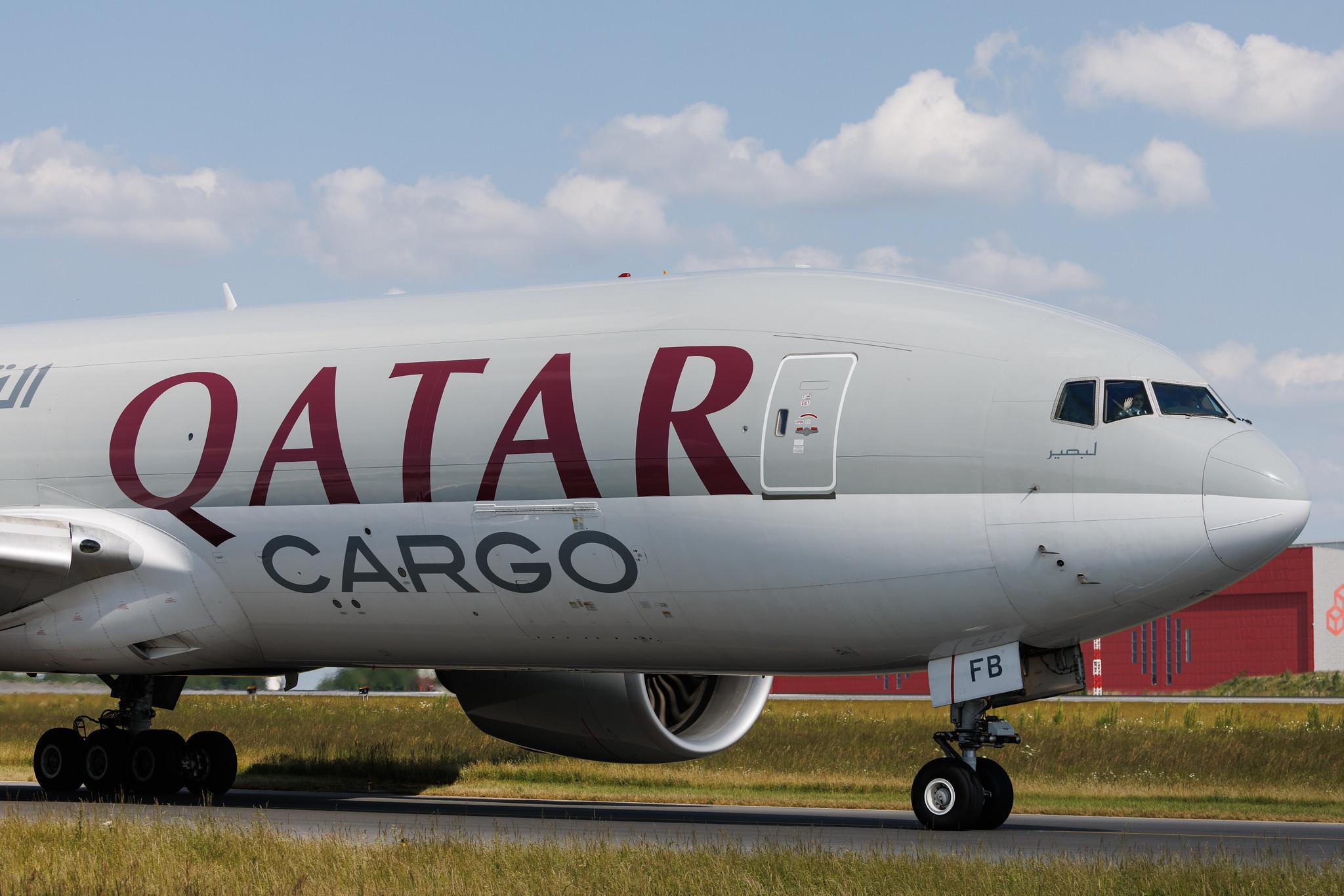 Luxembourg Findel Airport: Qatar Cargo (QR / QTR) | Operator: Qatar Airways | Boeing 777-FDZ B77L | A7-BFB | MSN 36100