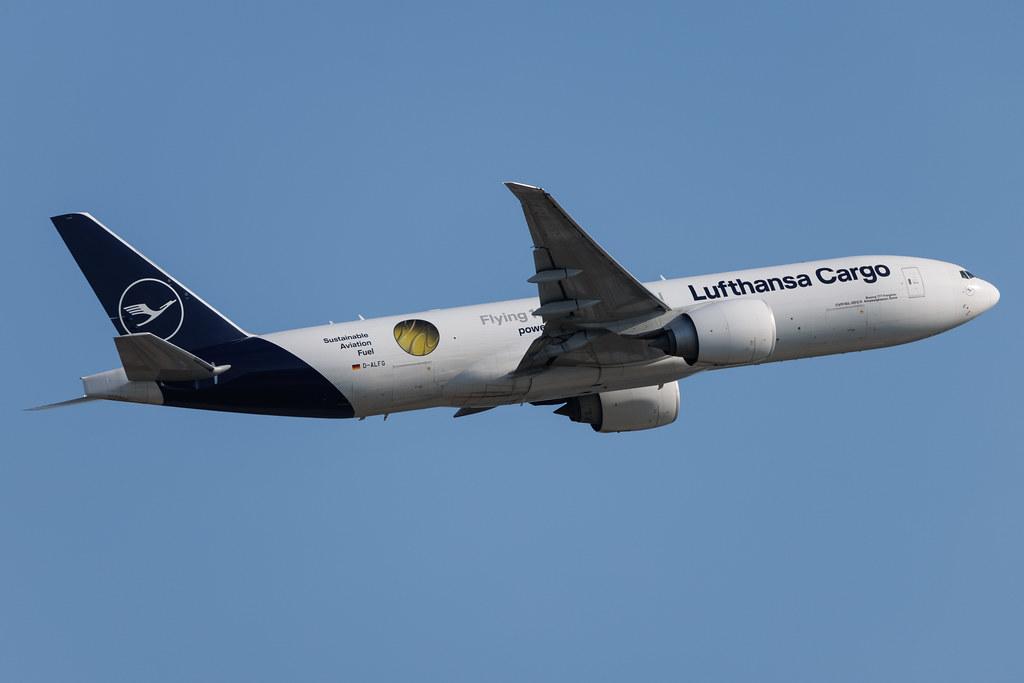 Frankfurt Airport: Lufthansa Cargo (/ GEC) | Livery: Flying 100% CO? neutral Livery | Boeing 777-F B77L | D-ALFG | MSN 66090