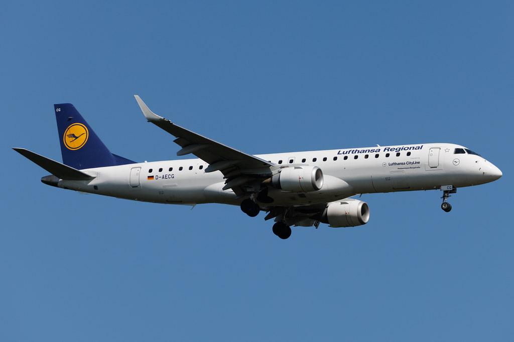 Frankfurt Airport: Lufthansa (LH / DLH) | Operator: Lufthansa CityLine | Embraer E190LR E190 | D-AECG | MSN 19000368